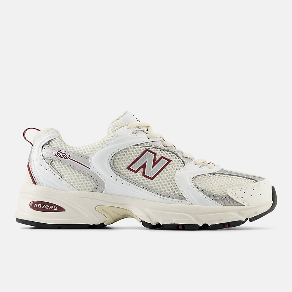 New Balance 530 Shoes Sea Salt with White and Mercury Red